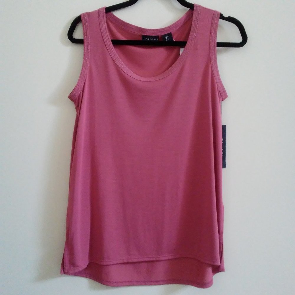 Tahari Sleeveless Tank Top Rose Small